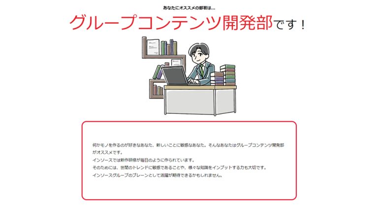 適職診断 結果画面